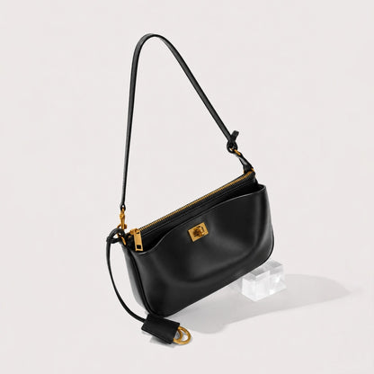 RIVA Slim Bag – Cowhide Leather Turn-Lock Shoulder Bag