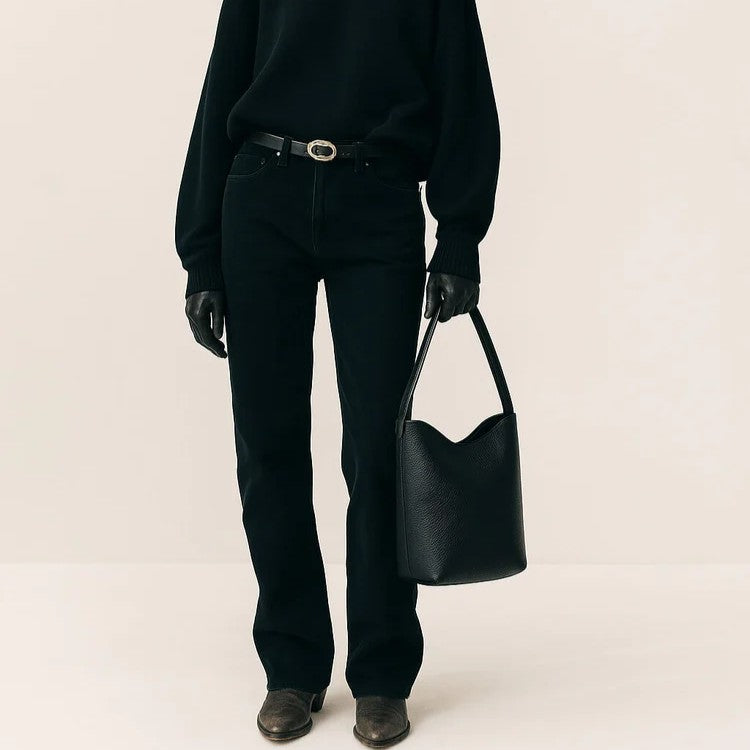 Medium Norr Leather Bucket Tote Bag