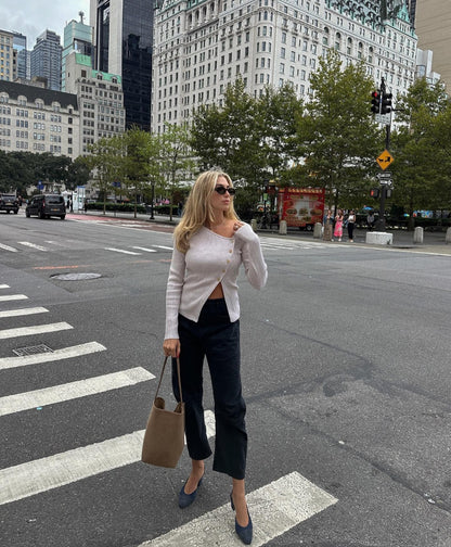 Medium Norr Leather Bucket Tote Bag