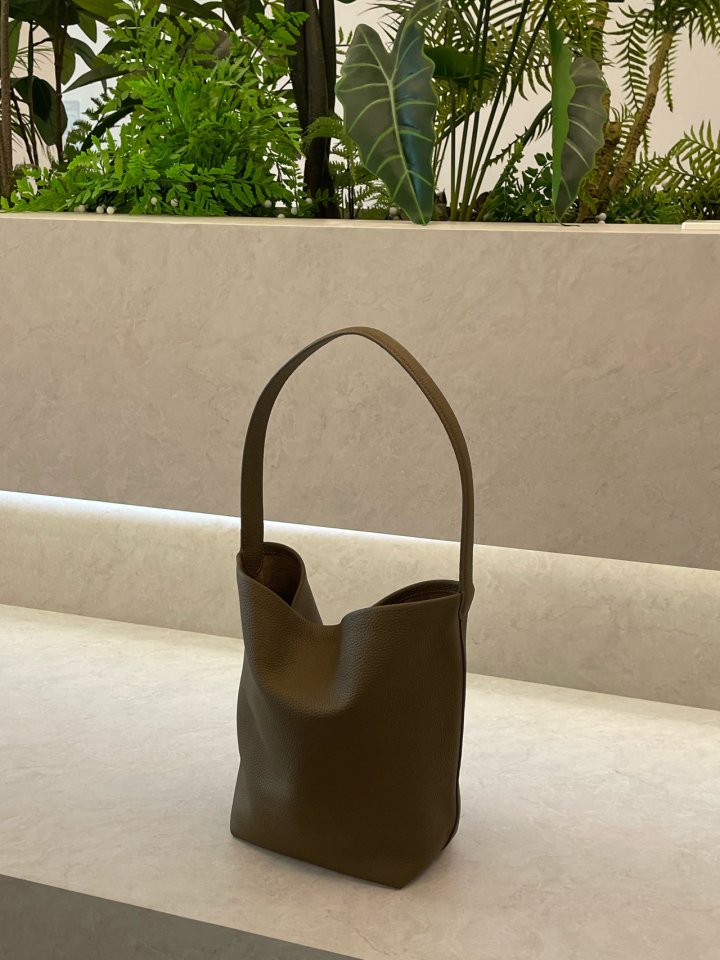 Medium Norr Leather Bucket Tote Bag