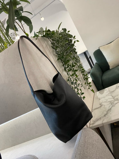 Medium Norr Leather Bucket Tote Bag