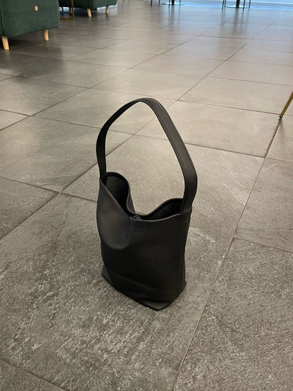 Medium Norr Leather Bucket Tote Bag