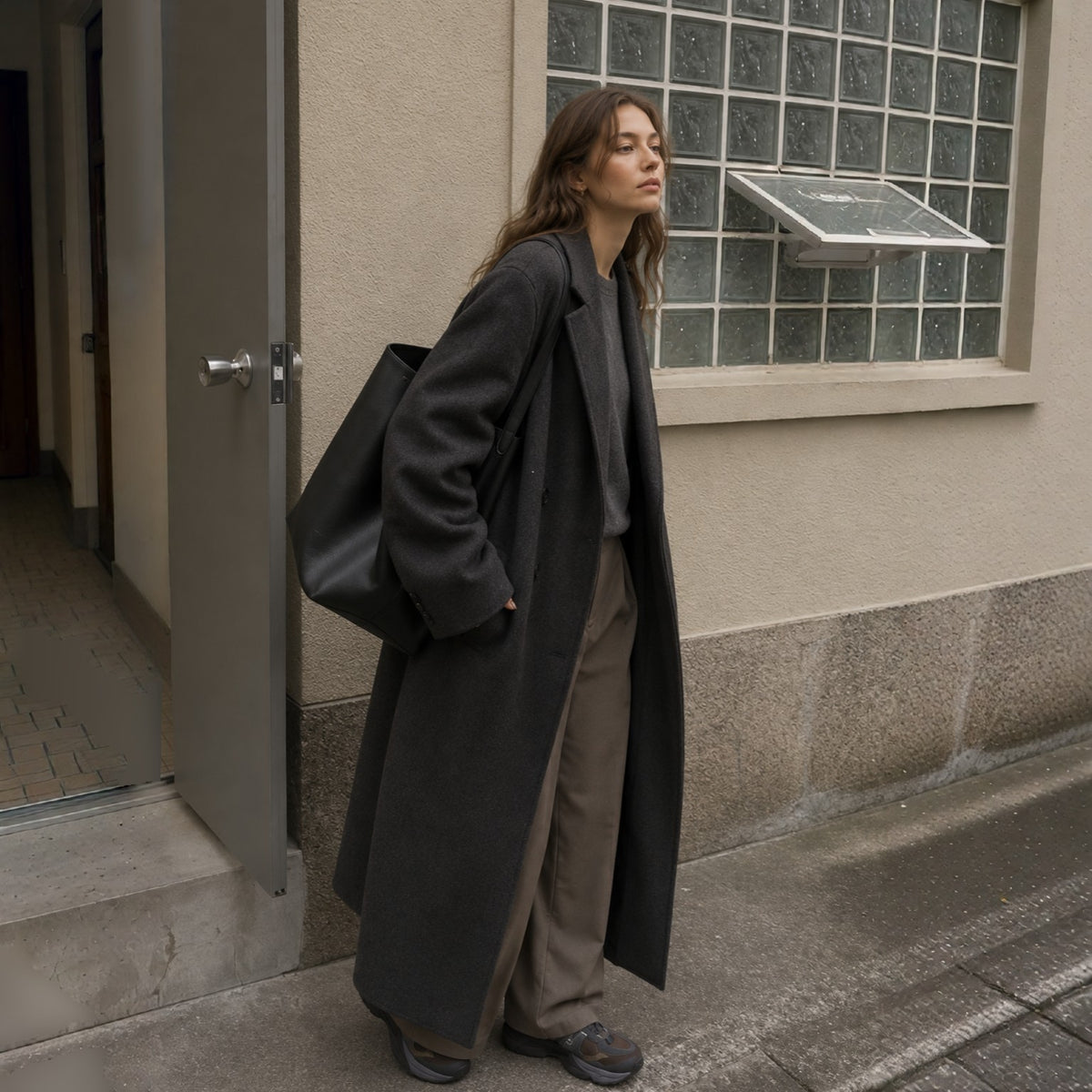Large  Norr Leather Bucket Tote Bag