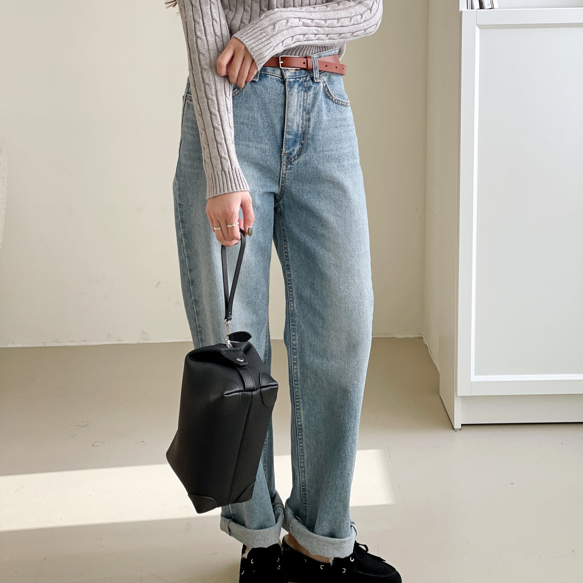 Pebbled Leather Golf Clutch Bag