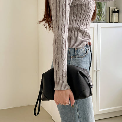 Pebbled Leather Golf Clutch Bag