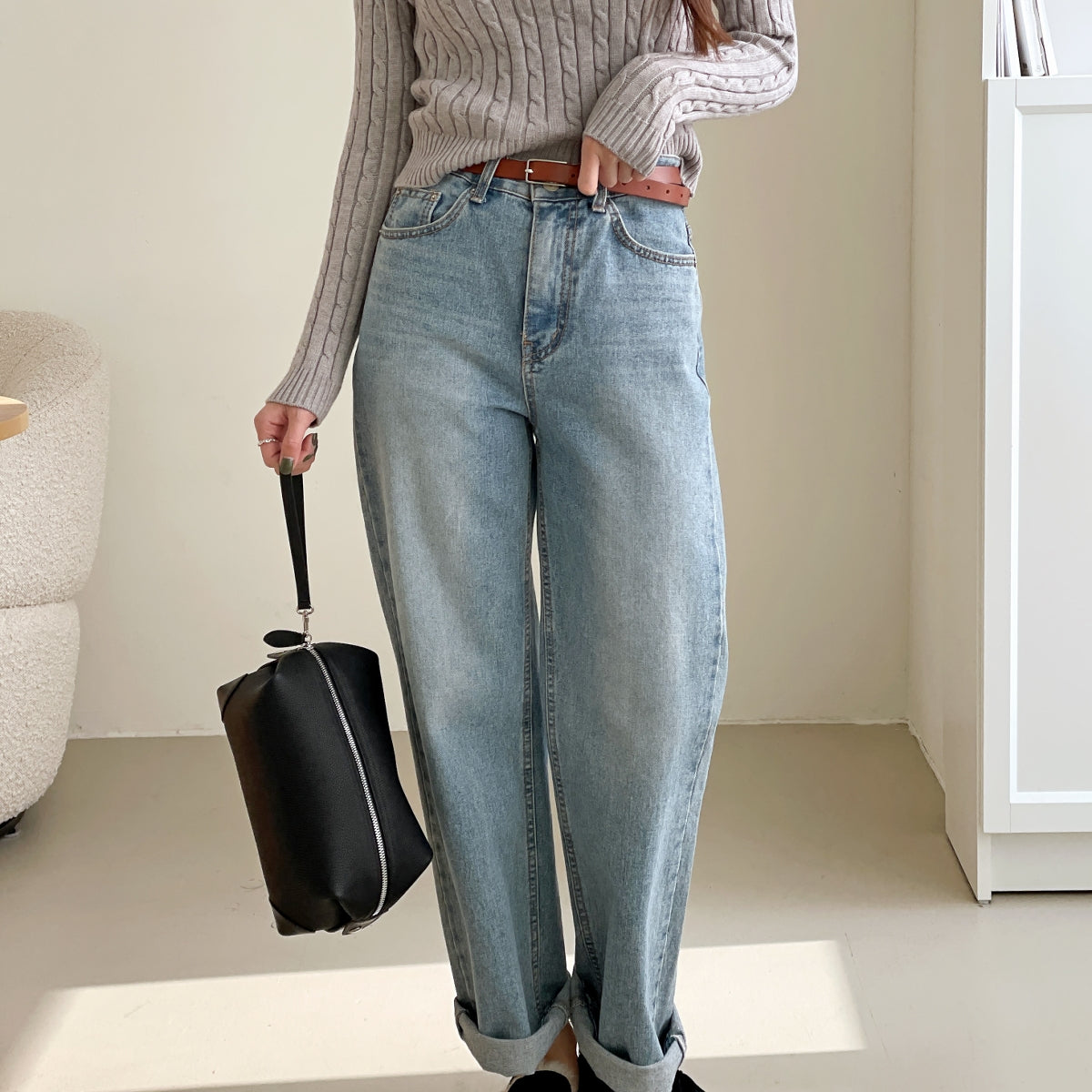 Pebbled Leather Golf Clutch Bag