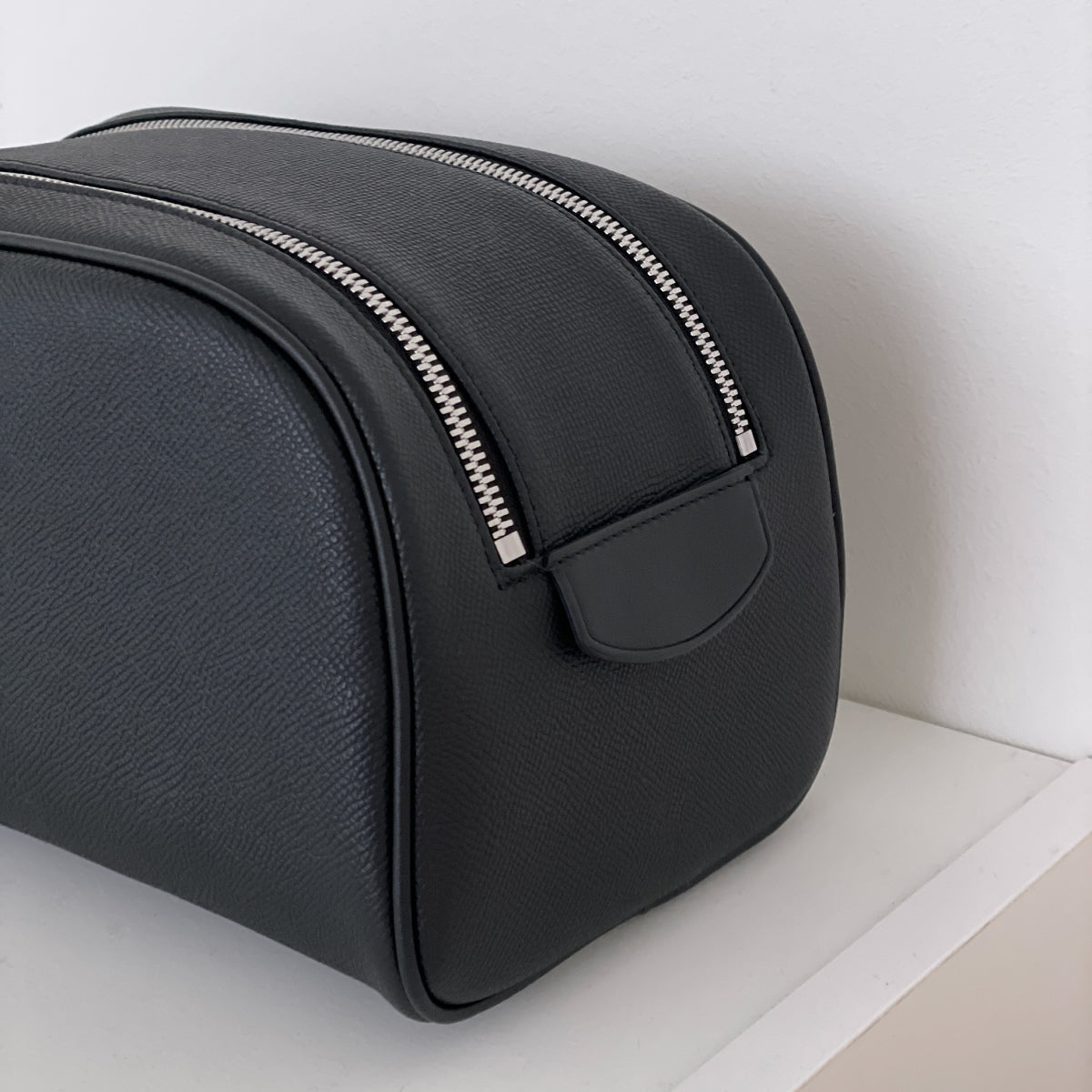 Double Zip Cowhide Leather Travel & Golf Clutch Bag