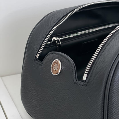 Double Zip Cowhide Leather Travel & Golf Clutch Bag