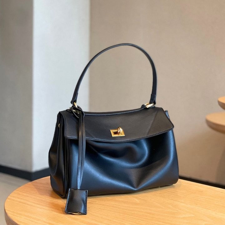 AVEN Drape Lock Leather Handbag