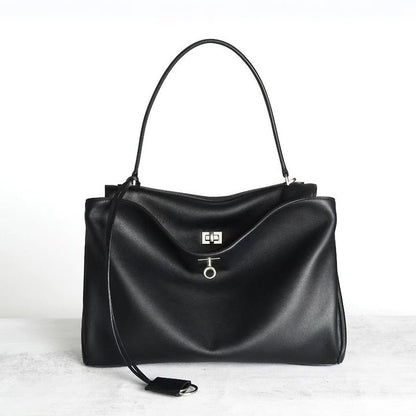 AVEN Drape Lock Leather Handbag