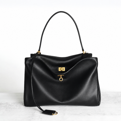 AVEN Drape Lock Leather Handbag