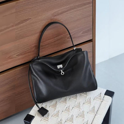 AVEN Drape Lock Leather Handbag