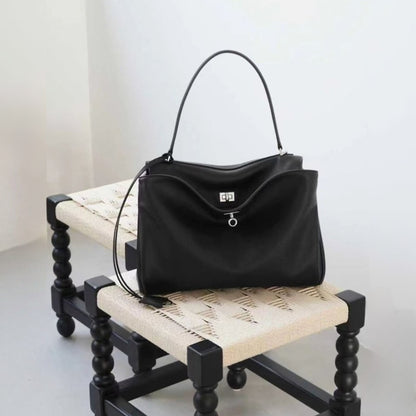 AVEN Drape Lock Leather Handbag