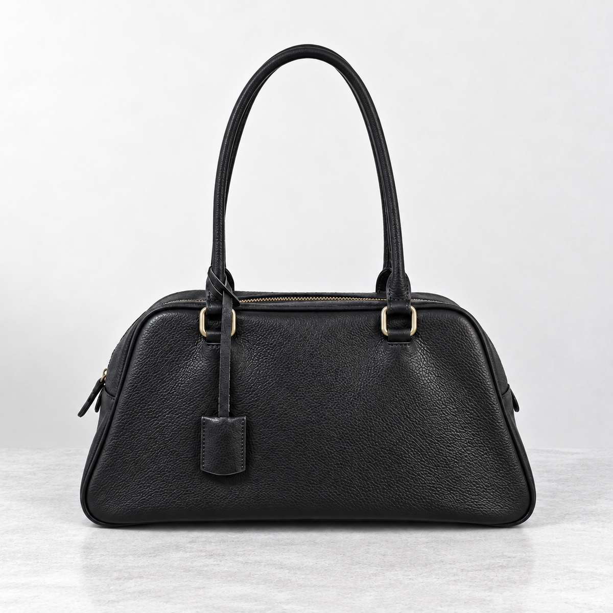 RENN Cowhide Leather Bowling Shoulder Bag