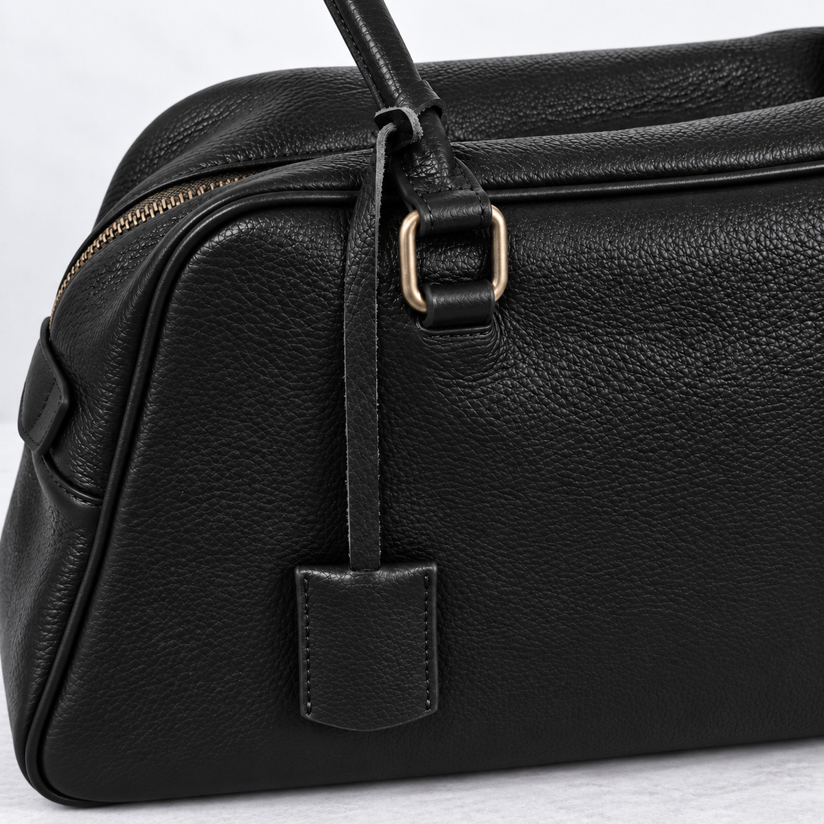 RENN Cowhide Leather Bowling Shoulder Bag