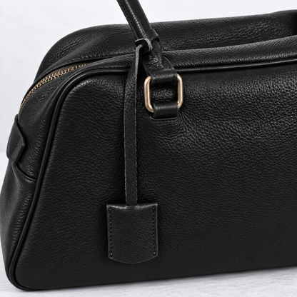RENN Cowhide Leather Bowling Shoulder Bag