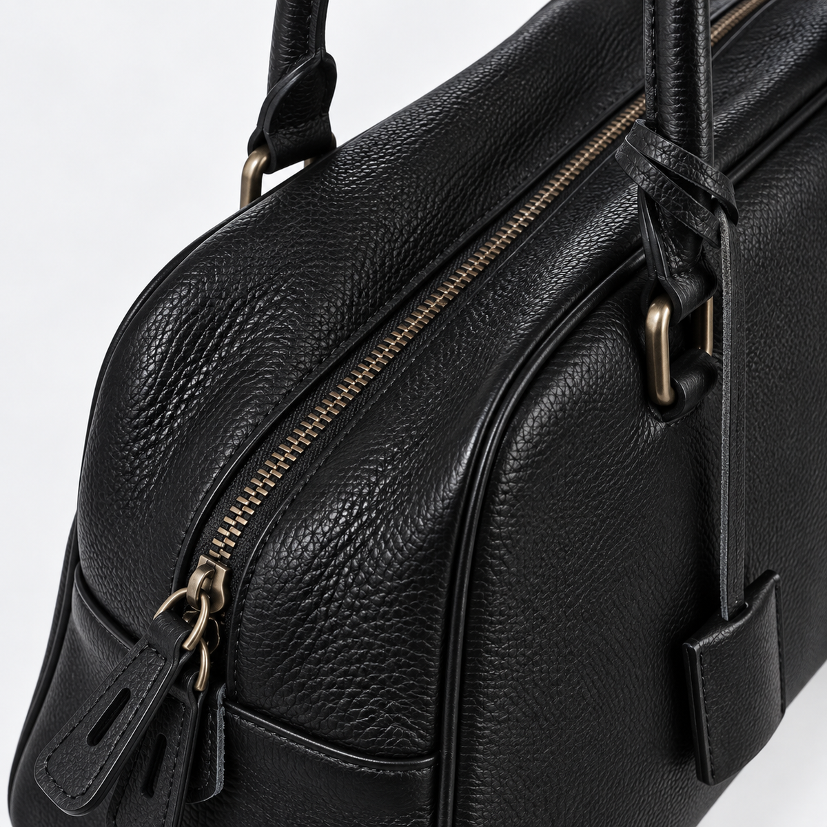 RENN Cowhide Leather Bowling Shoulder Bag