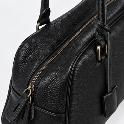 RENN Cowhide Leather Bowling Shoulder Bag