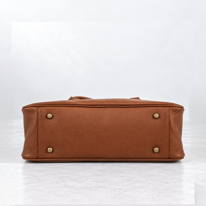 RENN Cowhide Leather Bowling Shoulder Bag