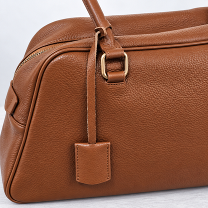 RENN Cowhide Leather Bowling Shoulder Bag