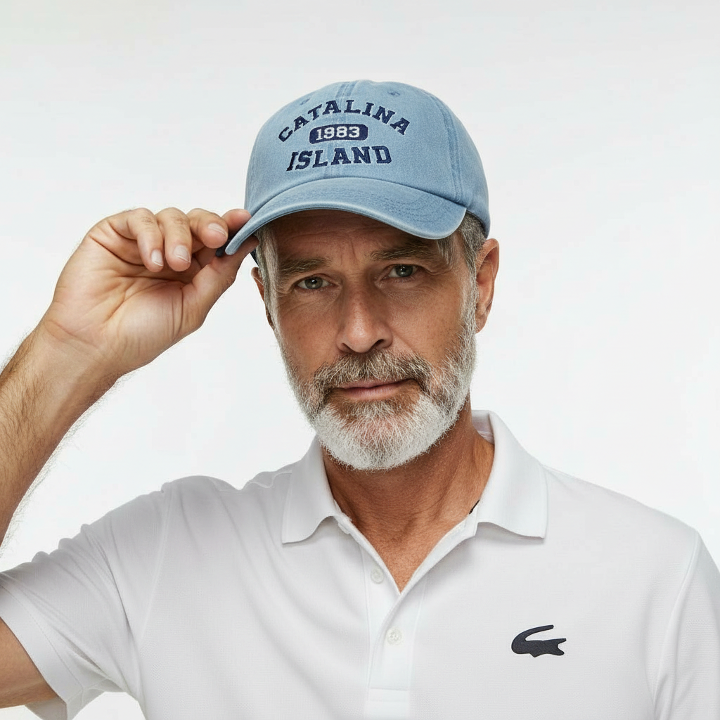 CATALINA ISLAND 1983 Denim Embroidered Cap – Mid Depth