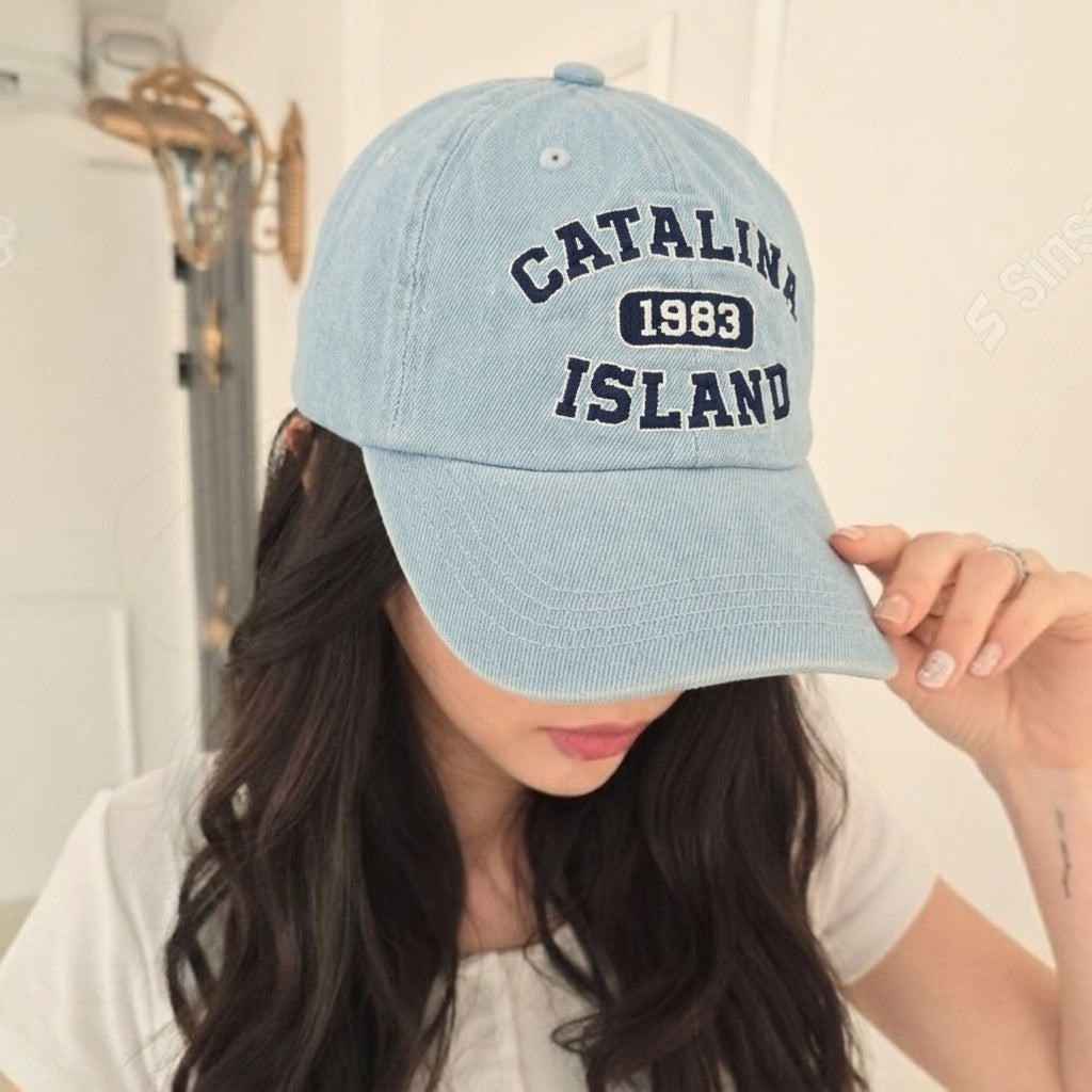 CATALINA ISLAND 1983 Denim Embroidered Cap – Mid Depth