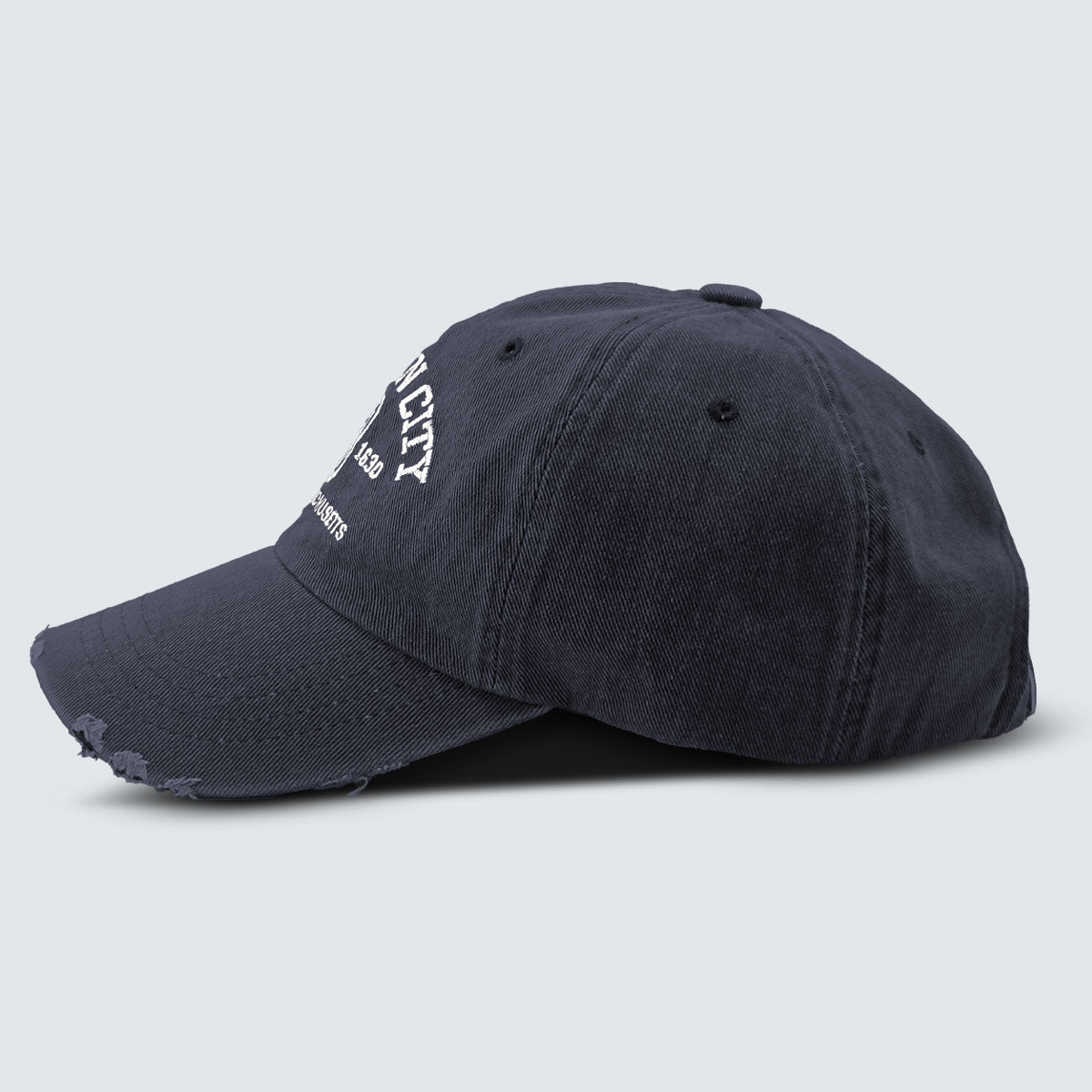 PURITAN CITY BOSTON Embroidered Distressed Cap – Mid Depth