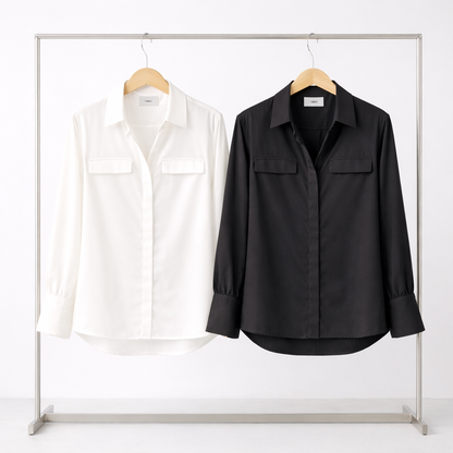 Lip Shape Pocket Soft Flow Blouse – Women One Size