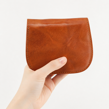 Half Moon Cowhide Leather Wallet