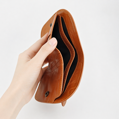 Half Moon Cowhide Leather Wallet