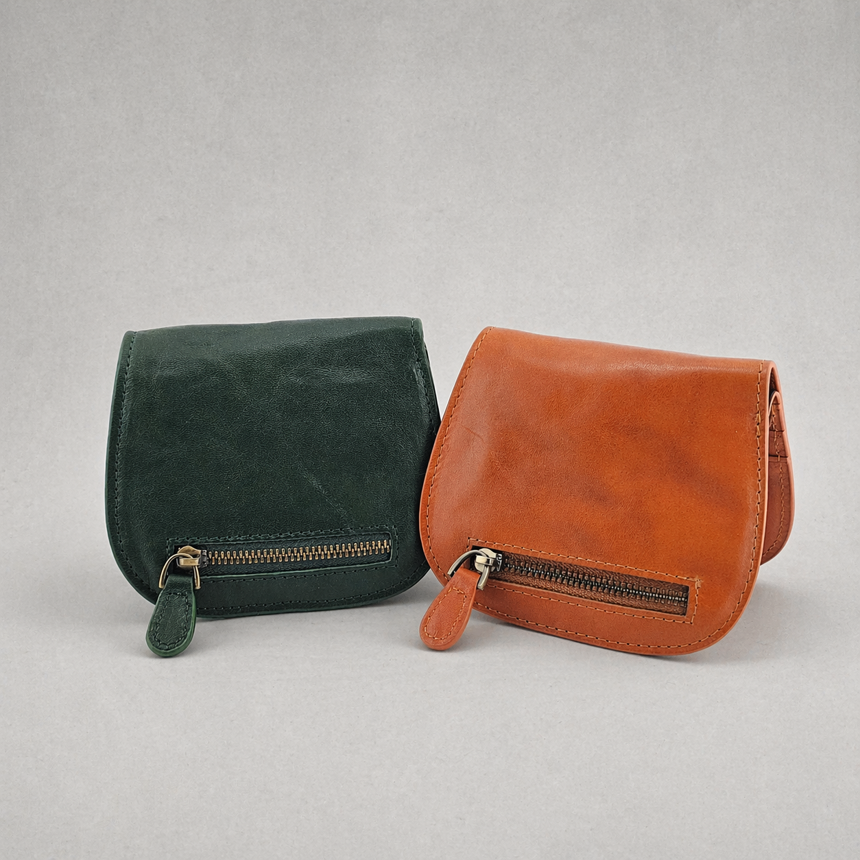 Half Moon Cowhide Leather Wallet