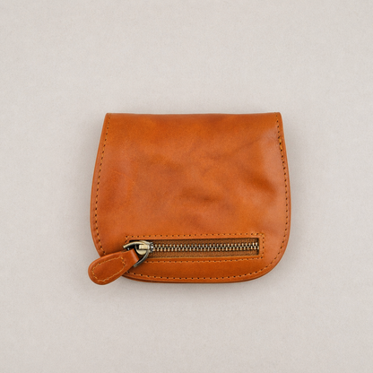 Half Moon Cowhide Leather Wallet
