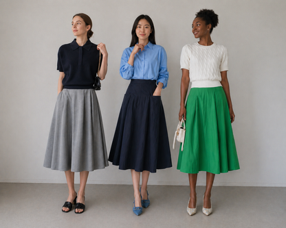 Structured Pocket A-Line Skirt