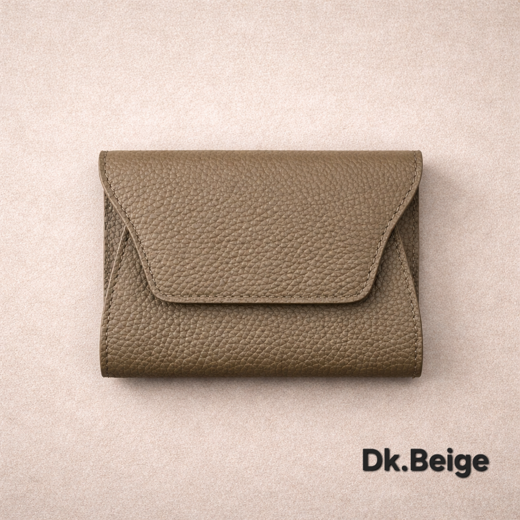 Mini Pebbled Leather Card Wallet – Compact Snap Closure Cash & Card Holder