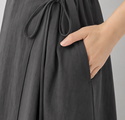 Draped Wrap Tie Dress - Women One Size