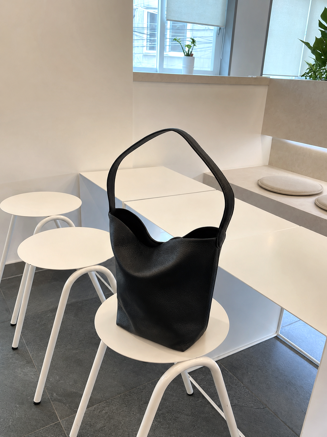 Large  Norr Leather Bucket Tote Bag