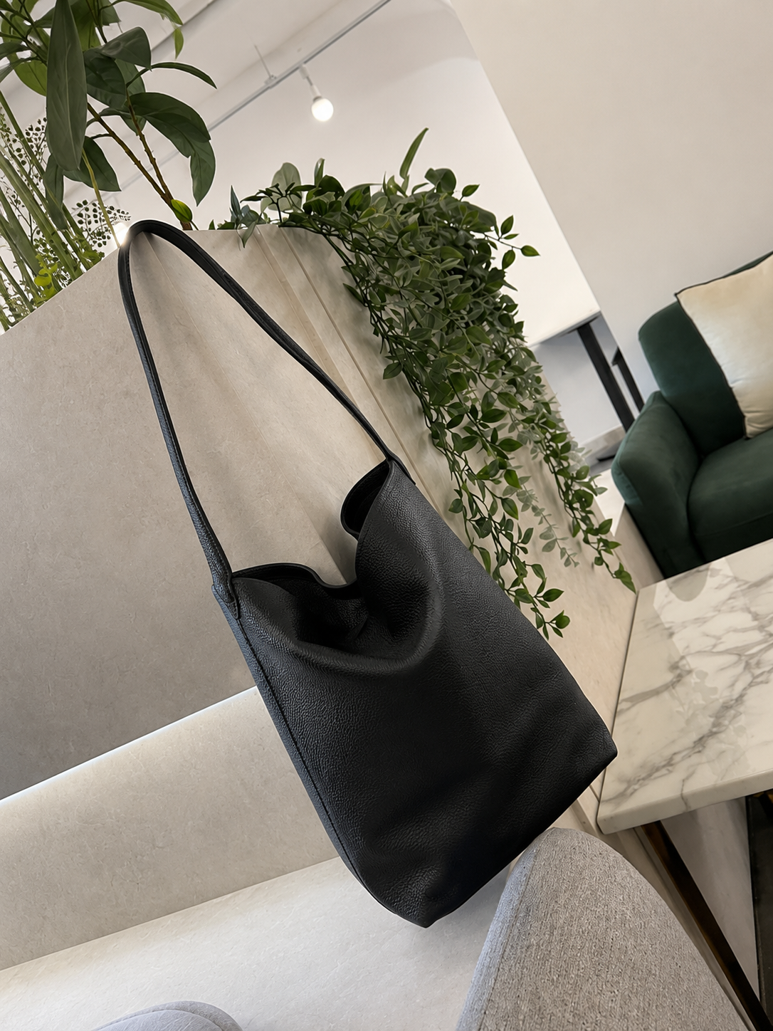Large  Norr Leather Bucket Tote Bag