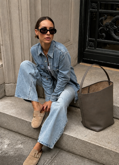 Large  Norr Leather Bucket Tote Bag