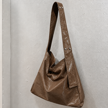 CRACK SHINE 2-WAY CROSSBODY SHOULDER BAG -Black, Brown