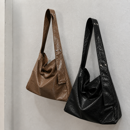 CRACK SHINE 2-WAY CROSSBODY SHOULDER BAG -Black, Brown