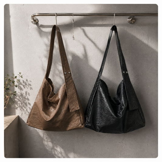 CRACK SHINE 2-WAY CROSSBODY SHOULDER BAG -Black, Brown
