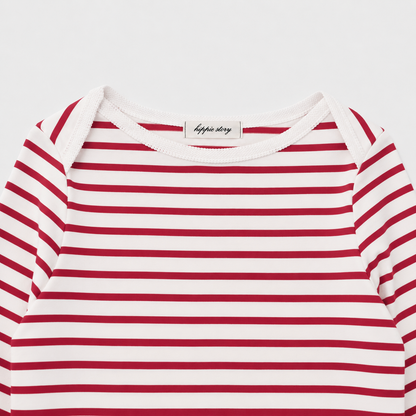 Marin Stripe Boat Neck Long Sleeve Top - Women One Size