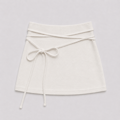 Long Wrap Tie Mini Skort – Women One Size