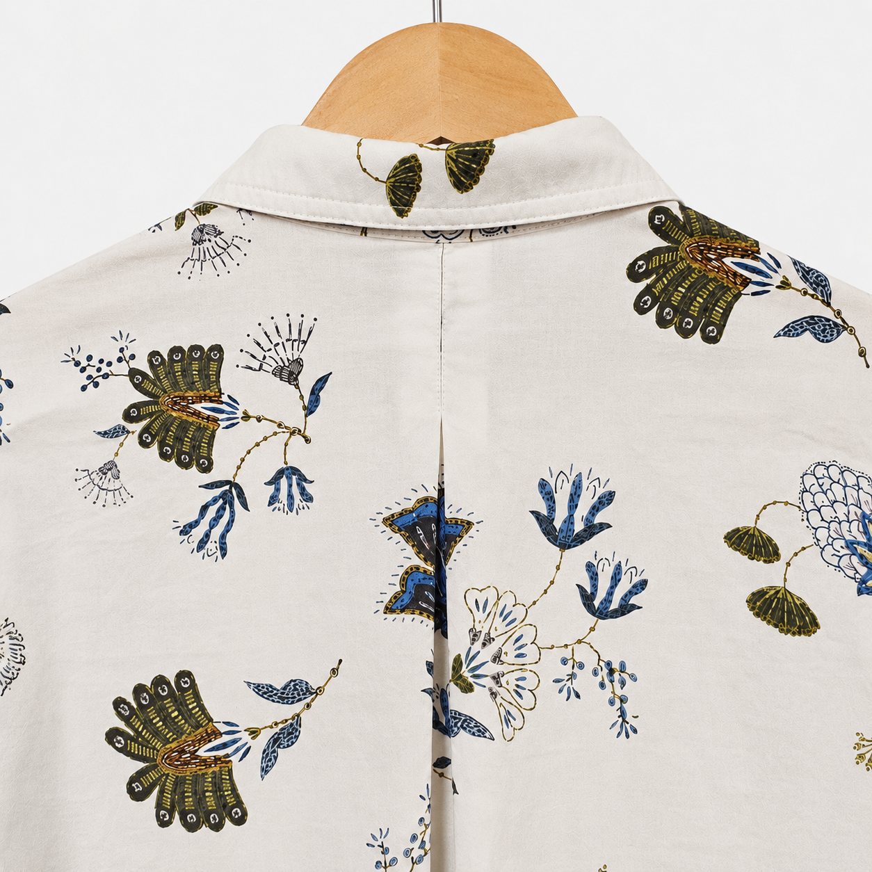 Vintage Botanical Print Elbow Patch Shirt – Women One Size