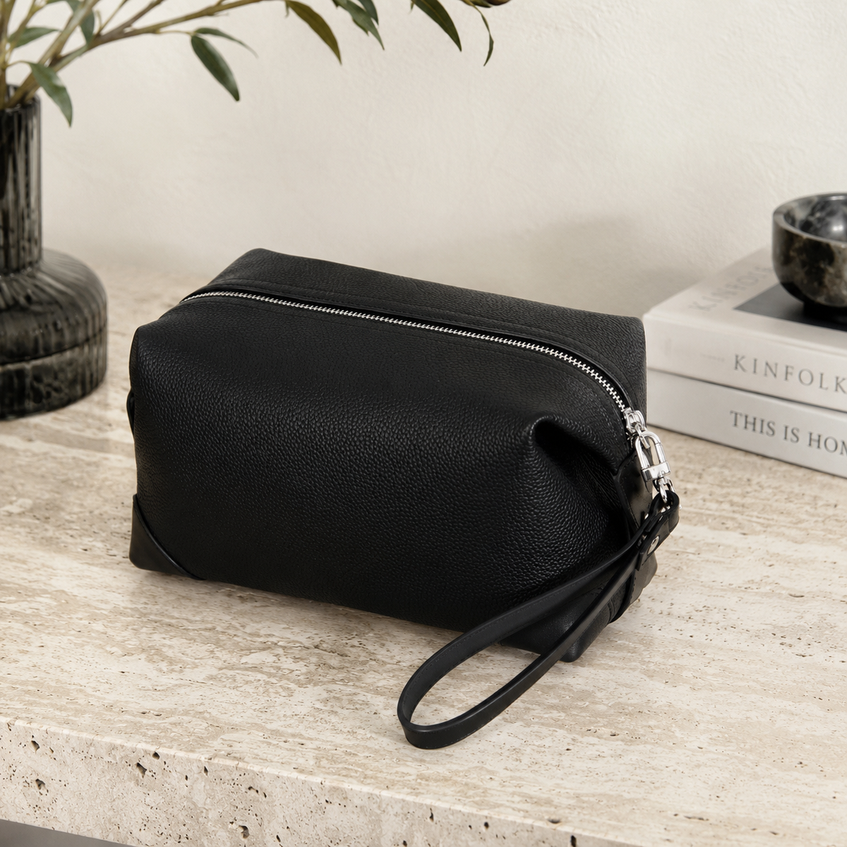 Pebbled Leather Everyday Clutch Bag