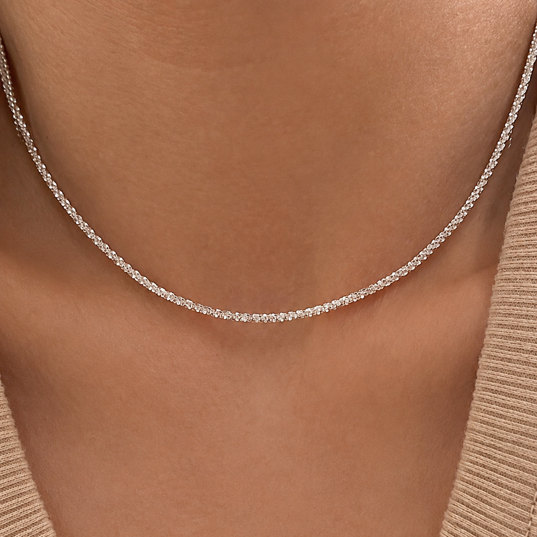 Lumière Sparkle Sterling Silver Chain Necklace