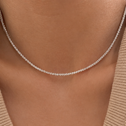 Lumière Sparkle Sterling Silver Chain Necklace