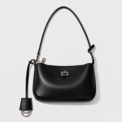 RIVA Slim Bag – Cowhide Leather Turn-Lock Shoulder Bag