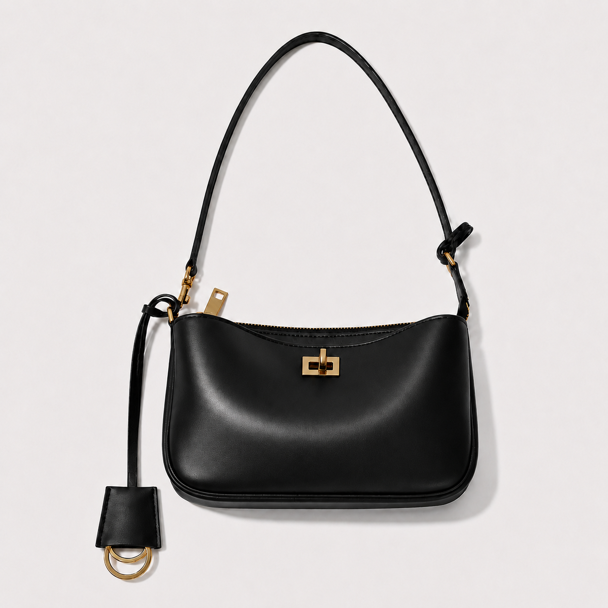 RIVA Slim Bag – Cowhide Leather Turn-Lock Shoulder Bag