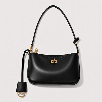RIVA Slim Bag – Cowhide Leather Turn-Lock Shoulder Bag